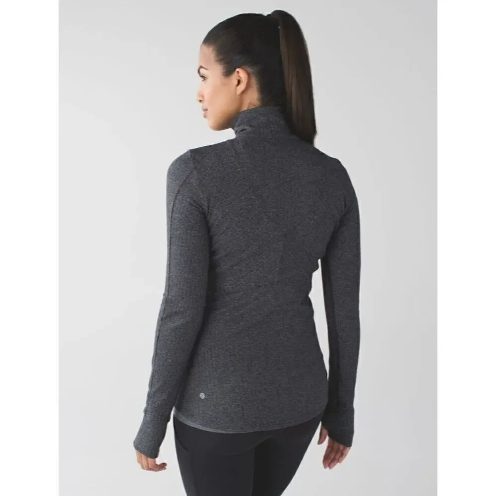 Lululemon Kanto Catch Me Pullover Top Shirt 1/2 Zip Herringbone Size 8 Run Ski